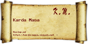 Karda Masa névjegykártya